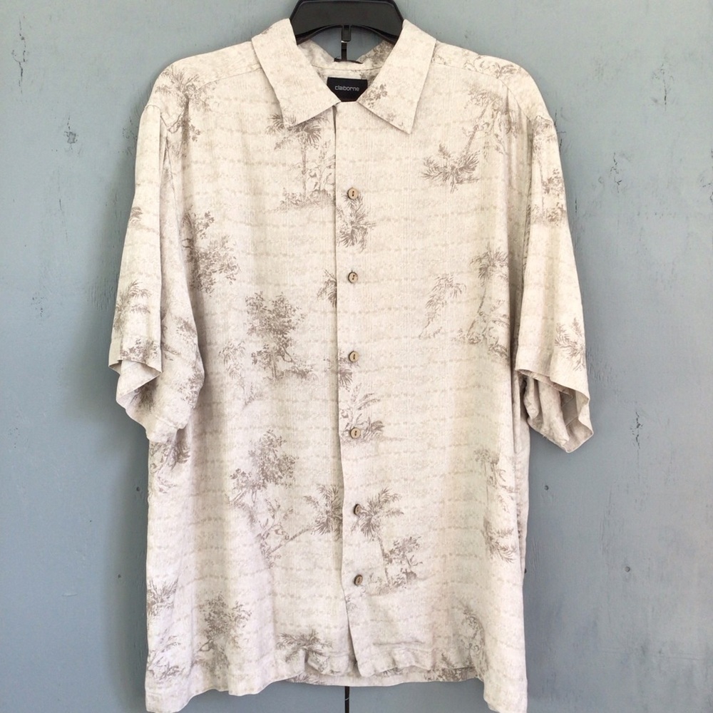 Men’s Vintages Button Down Claiborne Summer Hawaiian Shirt Size X-Large